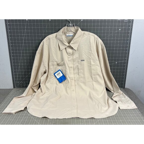 Columbia Tops - Columbia Women's Silver Ridge Utility Long Sleeve Shirt Sz. XL Beige